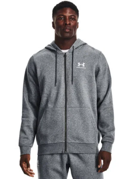 Under Armour Mikina UA Essential Fleece FZ Hood Regular Fit sivá