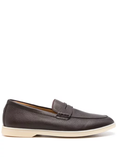 Pantofi loafer Henderson Baracco din piele slip-on maro
