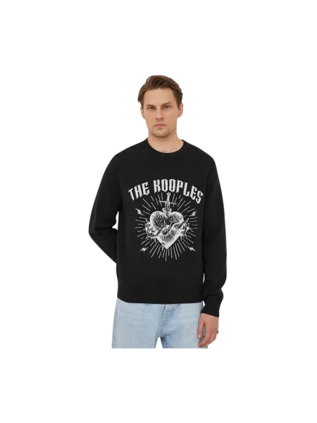 The Kooples sweter z domieszką wełny czarny