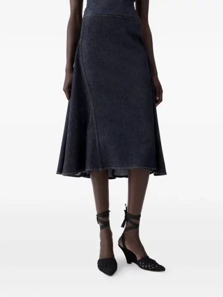 Fustă midi Jacquemus până la genunchi albastru