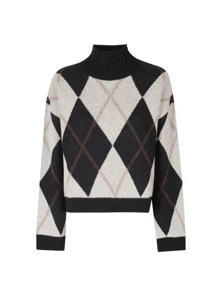 Sweter Barbour wełniany z wzorem argyle