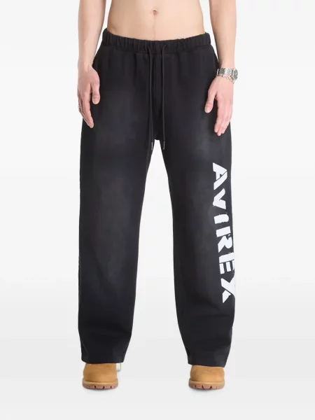 Pantaloni Avirex cu imagine alergare negru
