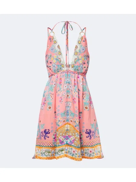 Rochie Camilla de mătase cu model floral