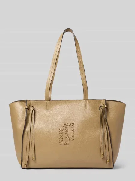 Shopperka Liu Jo z autografem skórzana zielona