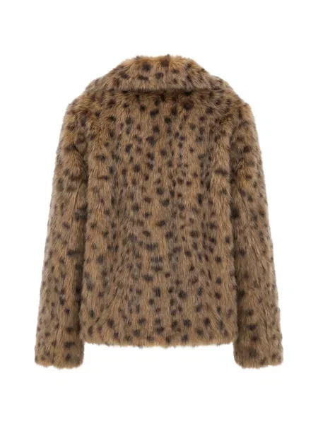 Geacă Aniye By cu imagine cu model leopard cu blană maro