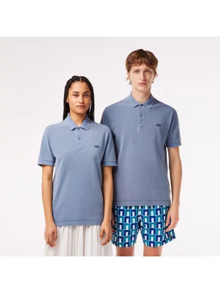 Lacoste Koszulka Polo Classic Fit Z Bawełny Piqué niebieska