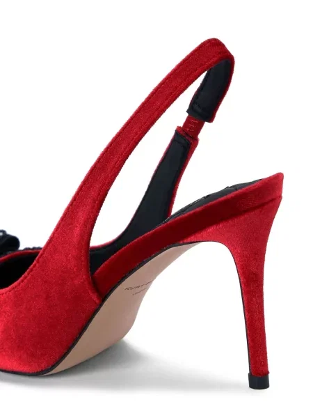 Балеринки Kurt Geiger London с панделка с отворена пета червено