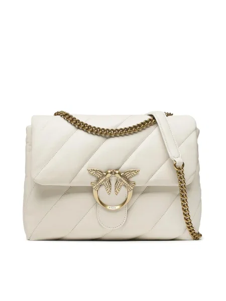 Pinko De piele geantă pe umăr LOVE BIG PUFF CL SHEEP NAPPA alb