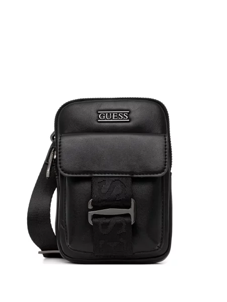 Geantă crossbody Guess cu autograf negru
