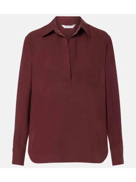 Bluză Max Mara de mătase bordo