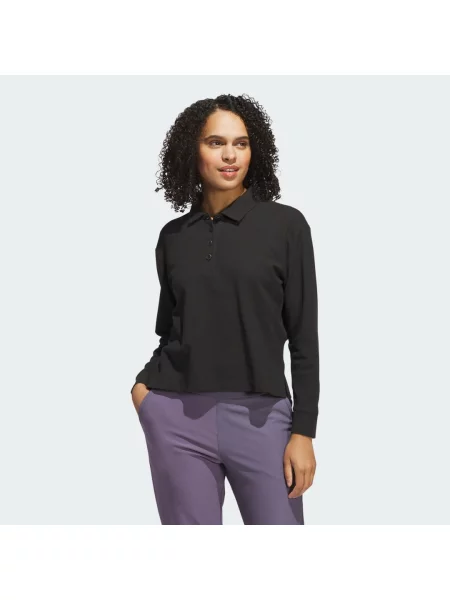 Beyond Long Sleeve Loose Polo Shirt czarne