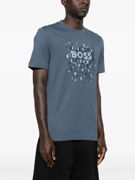 Tricou Boss cu imagine albastru