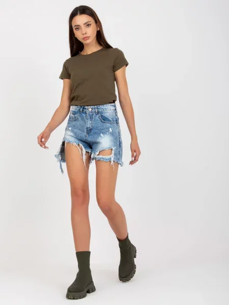 Tričko Fashionhunters khaki