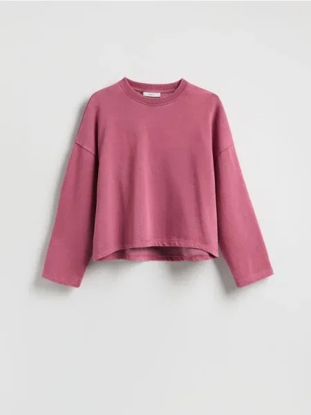 Reserved Однотонний світшот з високим вмістом рожевувато-ліловий 