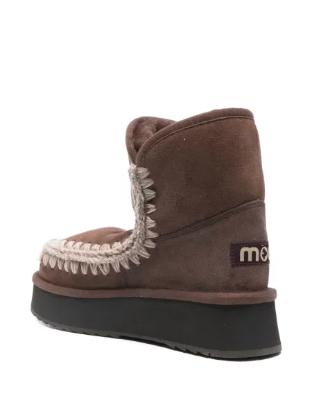 Botine Mou cu platformă țesuți maro