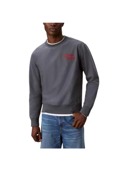 Sweatshirt Calvin Klein Jeans Ls Premium Terry Graphic Crewneck Dark Slate XL šedé