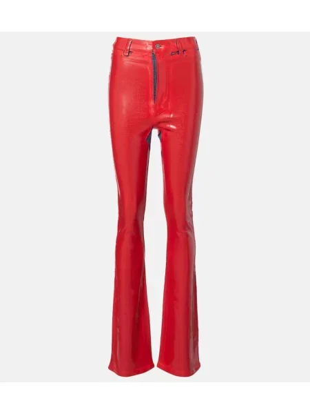 Pantaloni Acne Studios zdrențuiți roșu