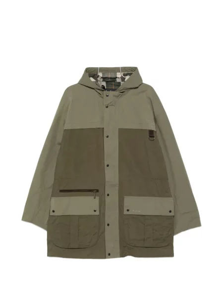 Palton Barbour cu broderie verde