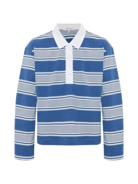 Lung tricou polo Rag & Bone albastru