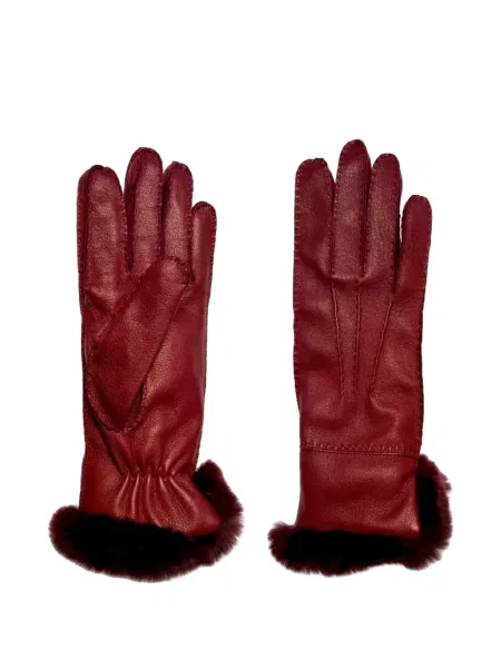 Mănuși Restelli din piele roșu