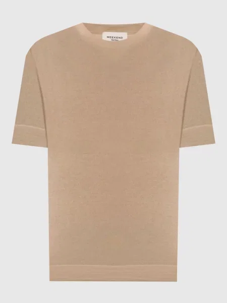 Шерстяной топ Max Mara Weekend бежевый