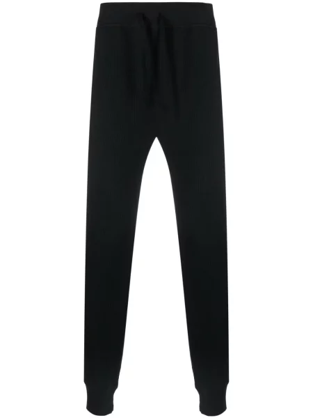 Pletena majica Polo Ralph Lauren s vezom s V-izrezom smeđa