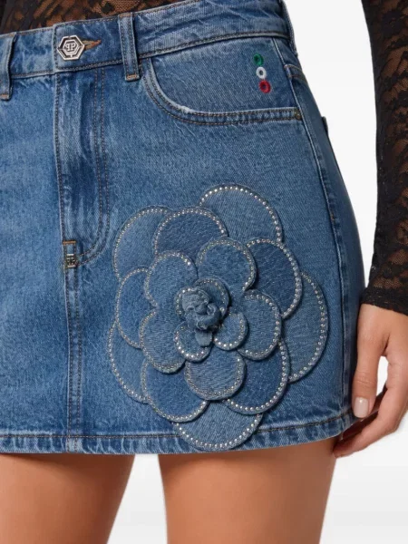 Džínsová sukňa Philipp Plein modrá