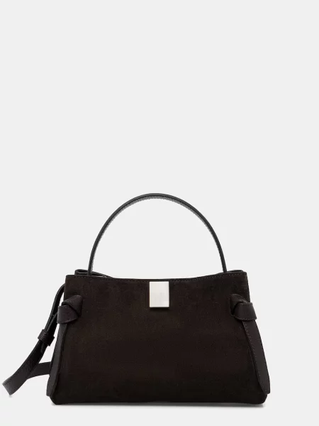 Yuzefi geantă crossbody pentru femei din piele întoarsă GYOZA MINI negru