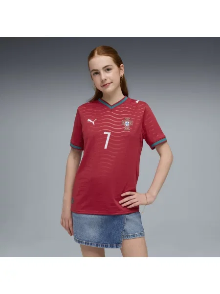 PUMA Młodzieżowa domowa koszulka zawodnika reprezentacji Portugalii Akcesoria czerwony