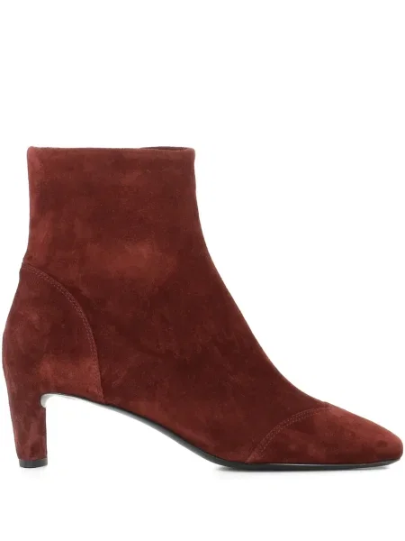 Botine Del Carlo din piele de căprioară roșu
