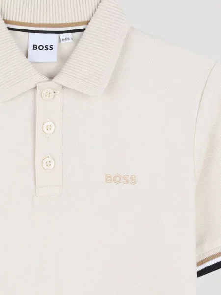 Детское поло Boss белое