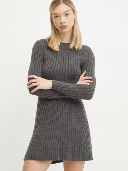 Рокля Hollister Co. къса разкроена сиво