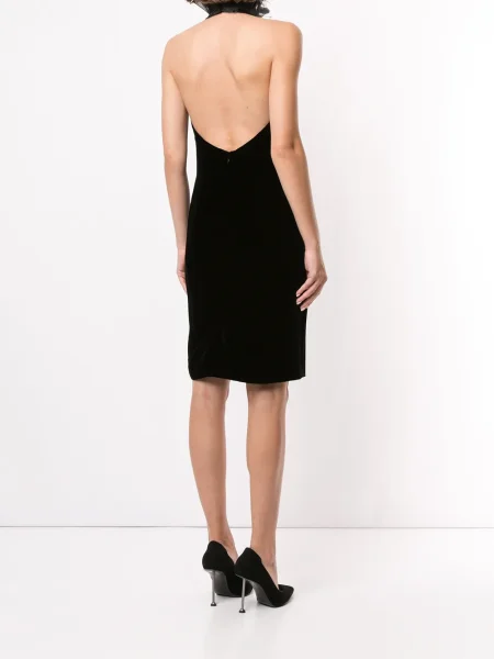 Костюм рокля Ralph Lauren Collection с волани оглавник черно