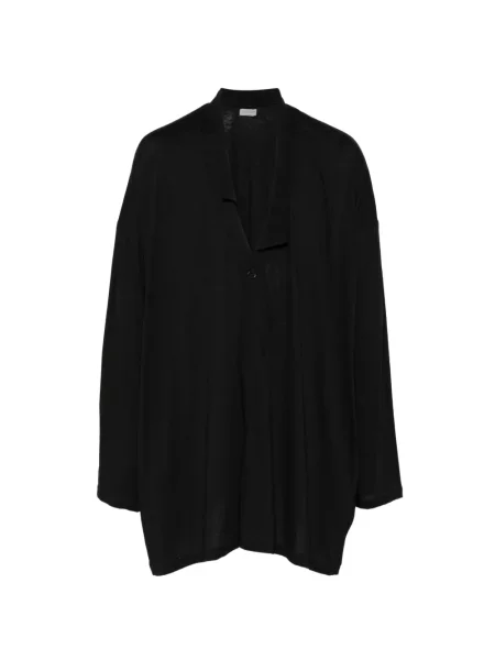 Geacă cămașă Yohji Yamamoto cu decolteu în V negru