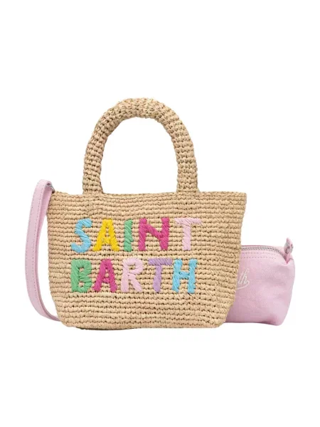 Saint Barth torebka crossbody pleciona beżowa