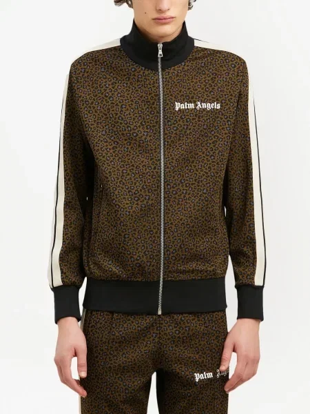 Leopardí běžecká bunda Palm Angels s potiskem