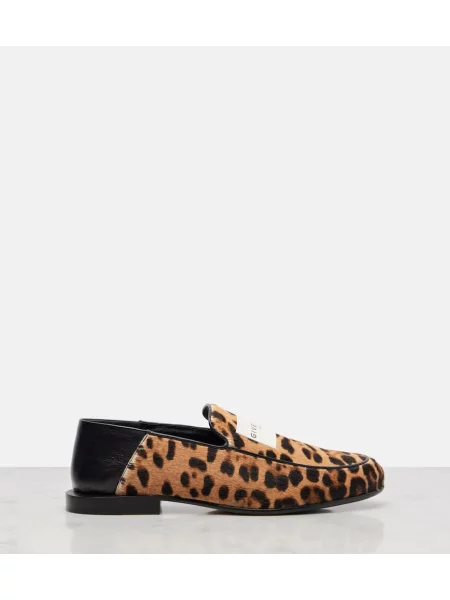 Pantofi loafer Givenchy cu imagine cu model leopard maro