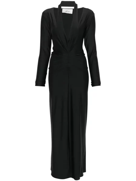 Rochie maxi Atu Body Couture cu decolteu în V negru