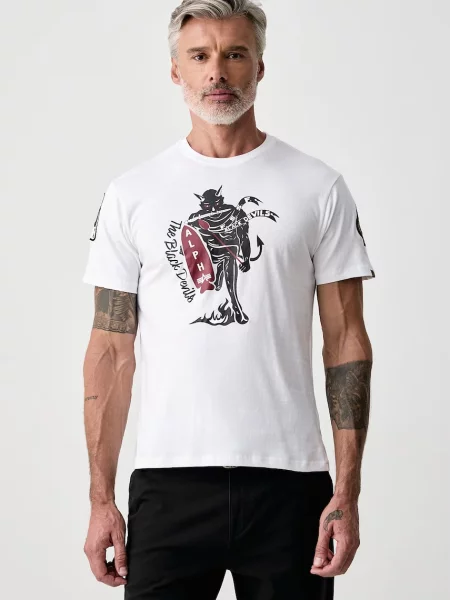 Alpha Industries T-shirt Black Devils biała