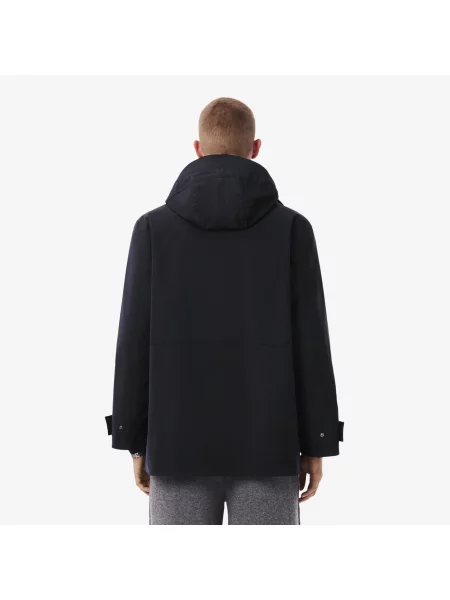 Lacoste Wodoodporna Parka Z Kapturem O Średniej Długości niebieski