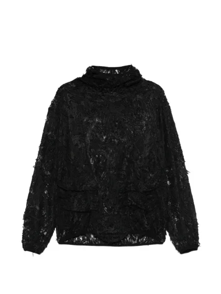 Hanorac cu glugă Juntae Kim din dantelă negru
