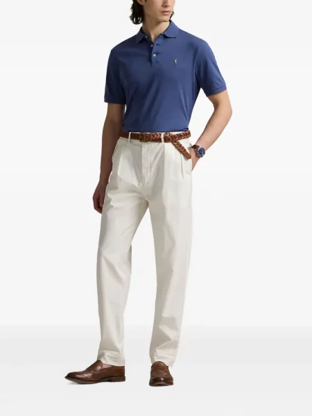 Zateplené pruhované tričko Polo Ralph Lauren s výšivkou zelené