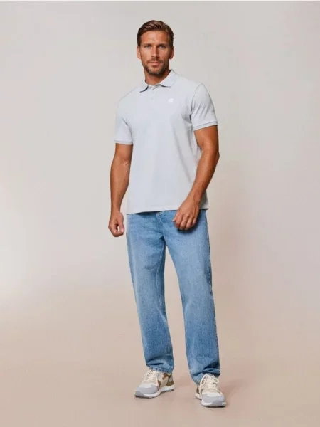 Sinsay polo z haftem zielony