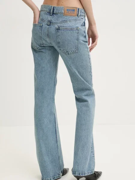 Дънки Moschino Jeans с висока талия синьо