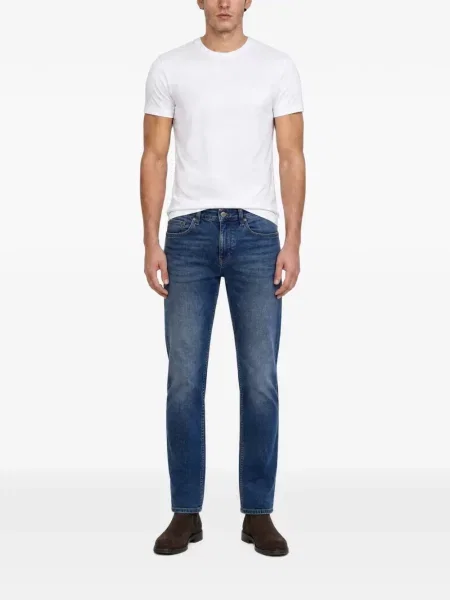 Tricou Boss cu broderie alb
