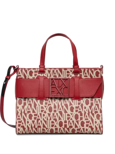 Shopper torbica Armani Exchange s printom crvena