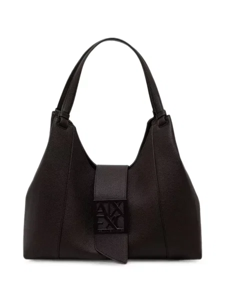 Geantă shopper Armani Exchange cu autograf maro