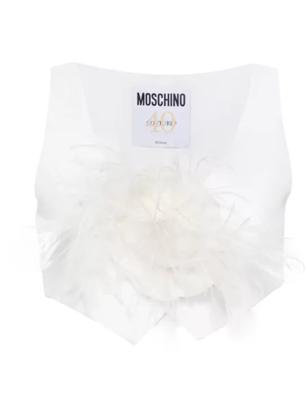 Vestă Moschino cu model floral alb