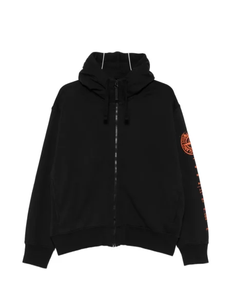 Hanorac cu glugă Stone Island cu imagine negru