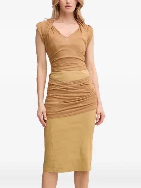 Rochie midi Pinko drapată până la genunchi de costum